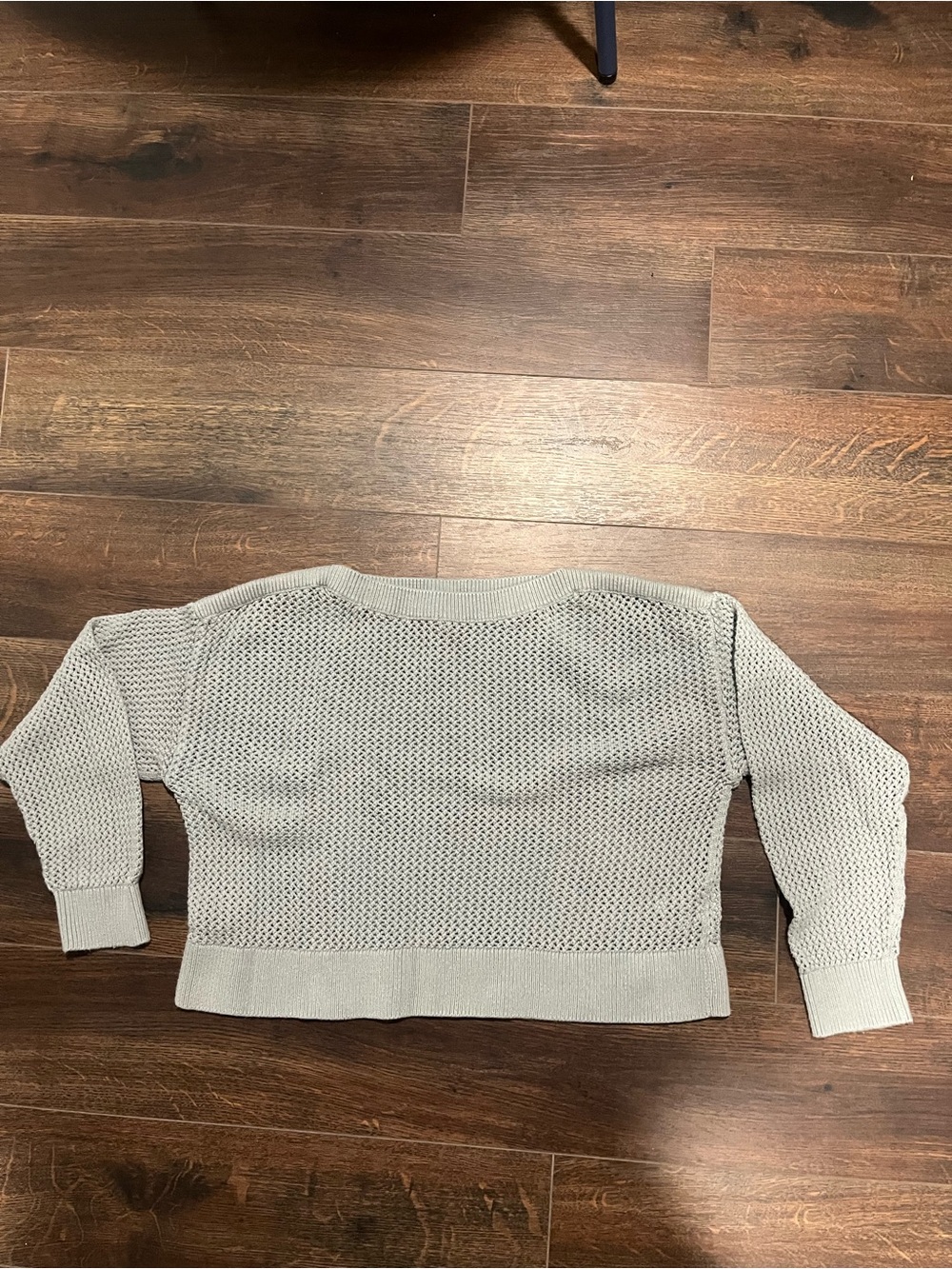Old Navy Light Blue 100% Cotton Open-Knit Cropped Crew Sweater
